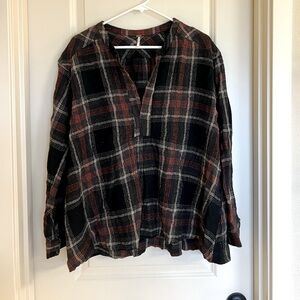 Free People Plaid Wool Shirt
